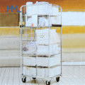 Logistic Nested Metal Storage Cages with Wheels Wire Mesh Steel Trolleys